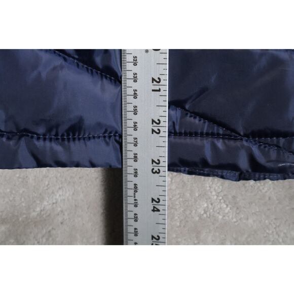 US Polo Assn Jacket Womens Small Blue Gray Hooded Faux Fur Zip Knit Sleeves Warm - Picture 6 of 7